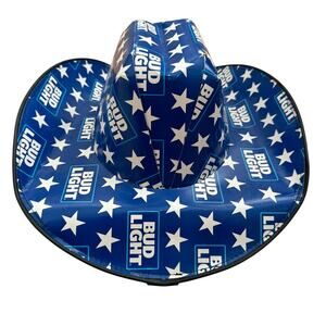 Bud Light Cowboy Hat Paper Blue Set of 2